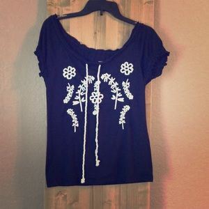 Floral embroidered top